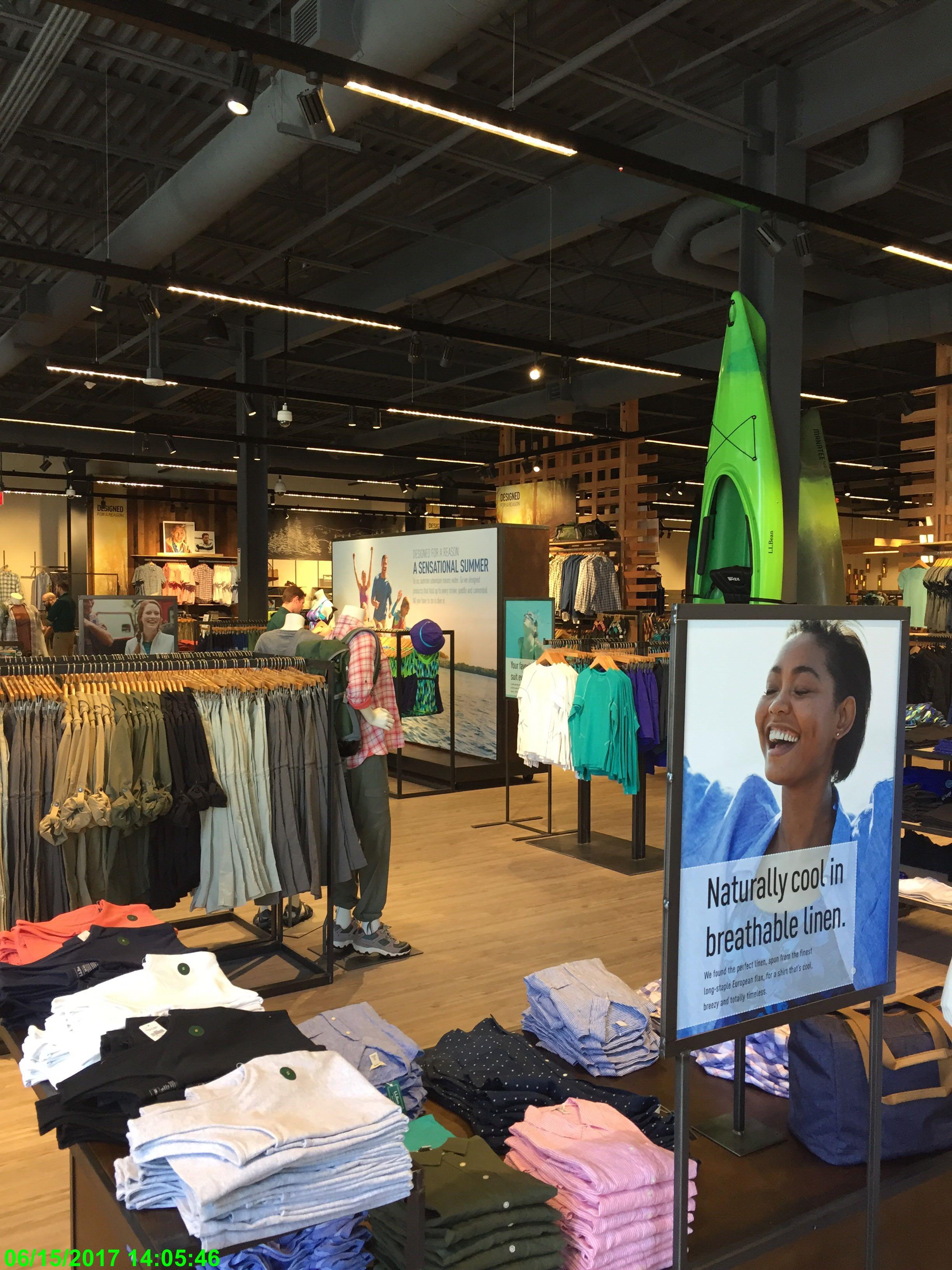 Clothing and other merchandise inside L.L.Bean Store