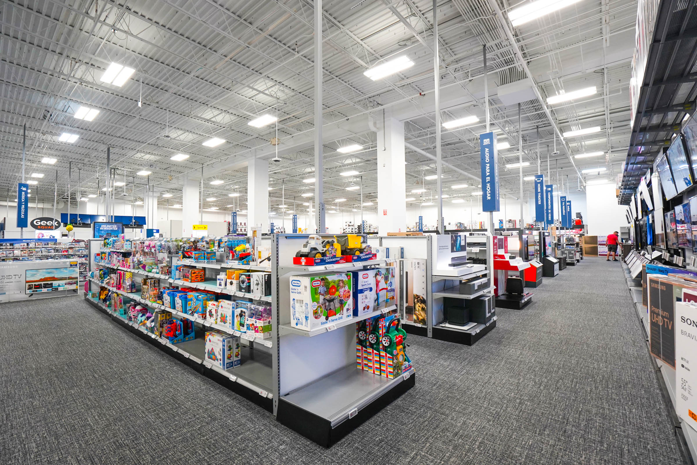 An interior image of a Best Buy store