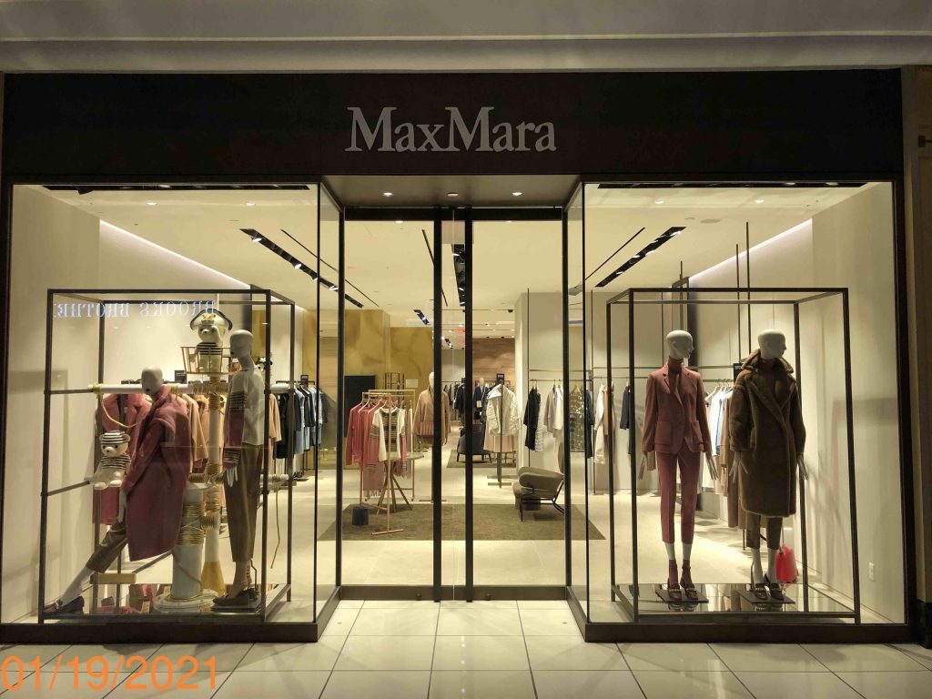 a photo of the storefront of a max mara store