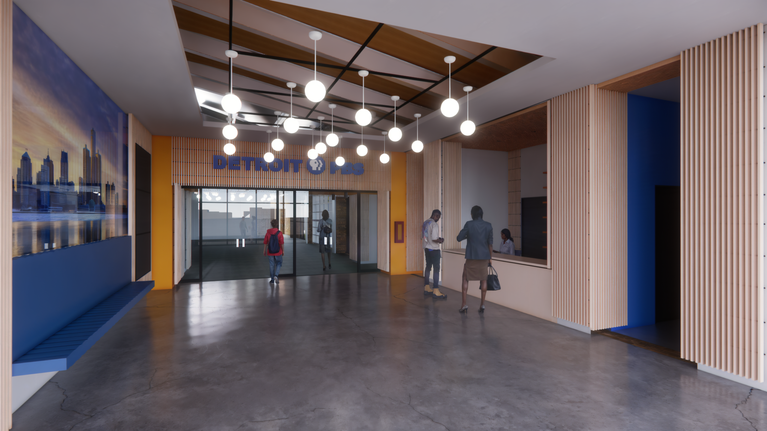 Detroit PBS lobby